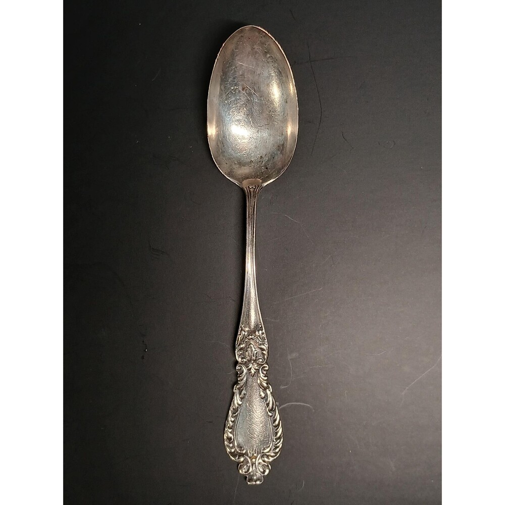 Antique Sterling Teaspoon 5.25" Victorian Scrolls Shield 15.8g